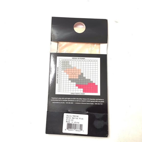 Theatricals Child Footed Microfiber Tights SIZE LC Large Child Ballet Pink New - Picture 2 of 9